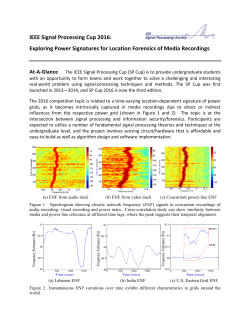 IEEE Signal Processing Cup 2016: Exploring Power Signatures for