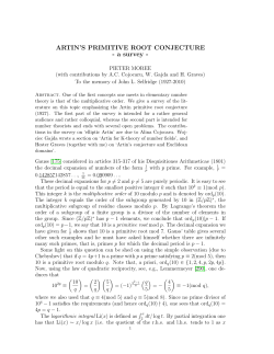 ARTIN`S PRIMITIVE ROOT CONJECTURE - a survey