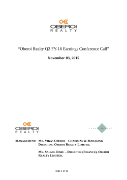 Conference Call Transcript