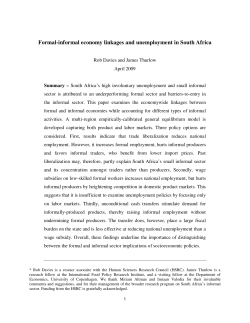 Formal-informal economy linkages and unemployment in South Africa