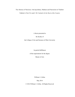The Absence of Narcissus - OhioLINK Electronic Theses and