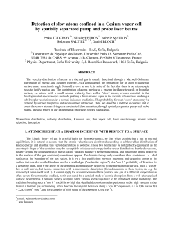 Detection of slow atoms confined in a Cesium vapor cell by