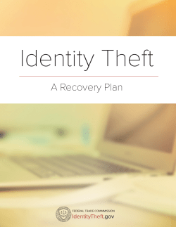 Identity Theft A Recovery Plan