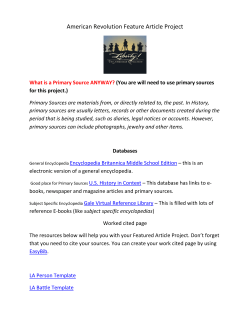 American Revolution Feature Article Project