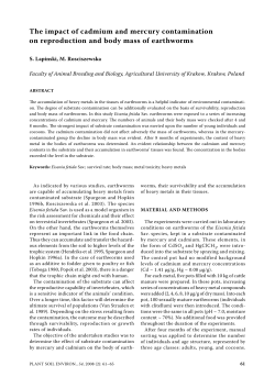 The impact of cadmium and mercury contamination on reproduction