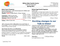Family Centre White Oaks Calendar