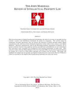 The Next Great Copyright Act and the Future of Radio, 14 J. Marshall