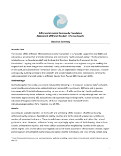 Needs Assessment - Jefferson Foundation