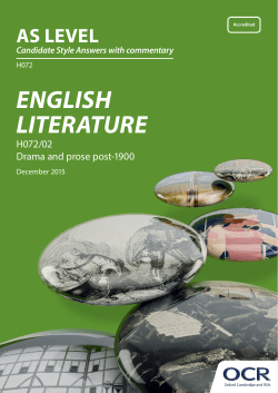 Drama and prose post-1900 - Candidate style answers