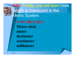Today, you will learn how length is measured in the Metric System.