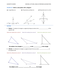 GEOMETRY HONORS MEDIANS, ALTITUDES