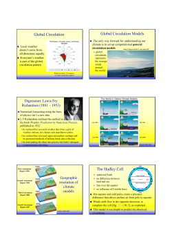 Global Circulation Global Circulation Models Figure 1.2 The Hadley