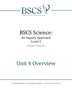 BSCS Science: Unit 4 Overview