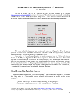 Different sides of the Jabłoński Diagram on its 75th