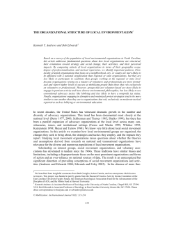 The Organizational Structure of Local Environmentalism