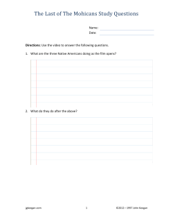 The Last of The Mohicans Study Questions