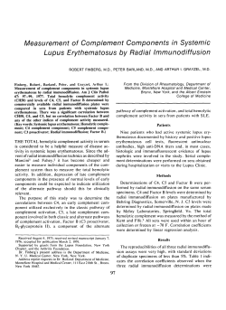 Measurement of Complement Components in Systemic Lupus