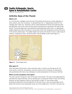 Arthritis-Base of Thumb