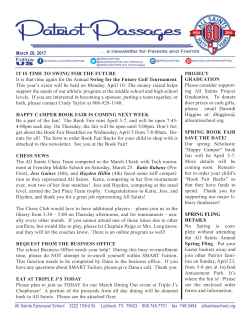 March 29, 2017 PROJECT GRADUATION Please consider support