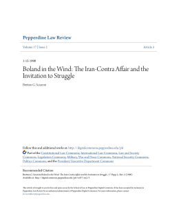 Boland in the Wind: The Iran-Contra Affair and the Invitation to