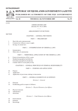 Crimes Decree 2009 - Fiji Government Online