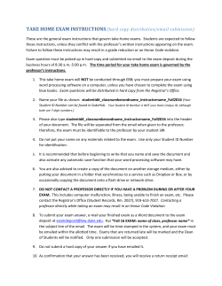TAKE HOME EXAM INSTRUCTIONS(hard copy distribution/email