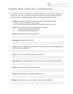 Romeo and Juliet Act II Vocabulary