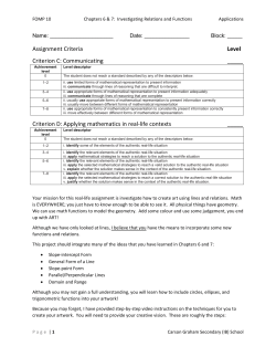 Chapter 6 and 7 Real-Life Application Project