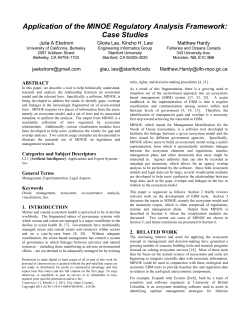 Application of the MINOE Regulatory Analysis Framework: Case