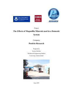 The effects of MagnaPool&reg; minerals in a domestic system