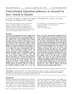 Unmyelinated trigeminal pathways as assessed by laser stimuli in