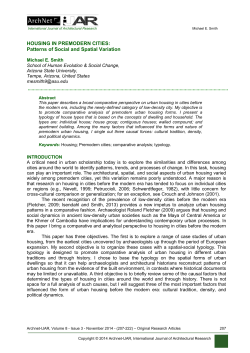 HOUSING IN PREMODERN CITIES: Patterns of - ArchNet-IJAR