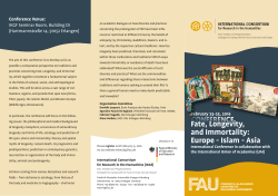 Fate, Longevity, and Immortality: Europe &ndash; Islam &ndash; Asia