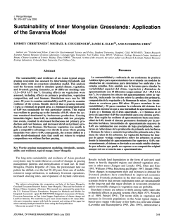 Sustainability of Inner Mongolian Grasslands: Application