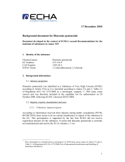 17 December 2010 Background document for Diarsenic pentaoxide