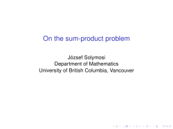 On the sum-product problem