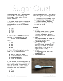 Sugar Quiz - Food and Health Communications