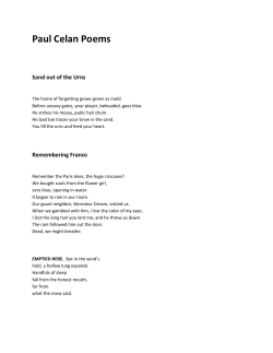 Paul Celan Poems
