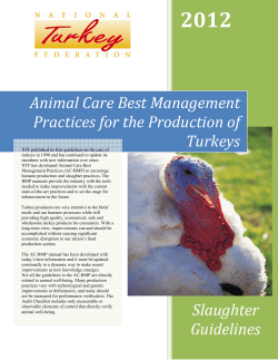 NTF plant guidelines - National Turkey Federation