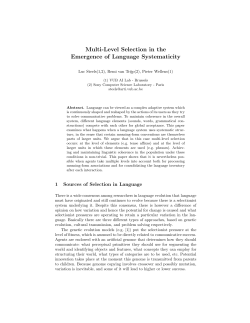 Multi-Level Selection in the Emergence of