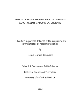 CLIMATE CHANGE AND RIVER FLOW IN PARTIALLY
