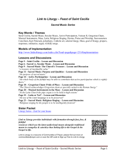 Link to Liturgy &ndash; Feast of Saint Cecilia