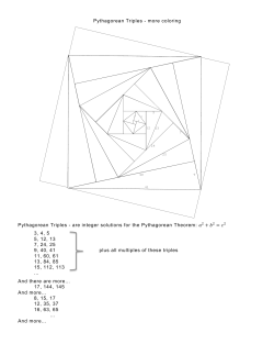 Pythagorean Triples - more coloring Pythagorean
