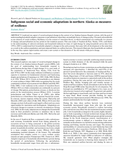 Indigenous social and economic adaptations in - ISER