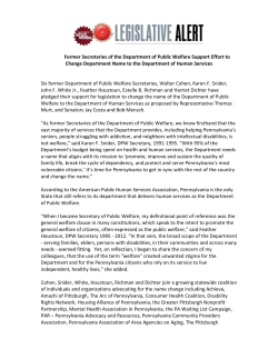 Former Secretaries of the Department of Public Welfare Support