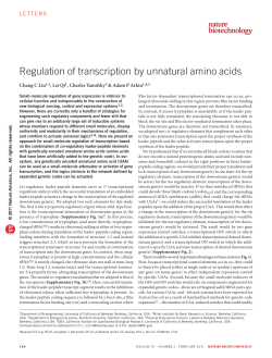 Regulation of transcription by unnatural amino acids