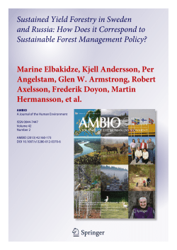 Sustained Yield Forestry in Sweden and Russia: How Does it