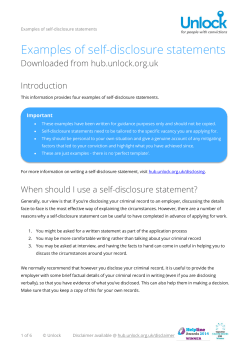 Examples of self-disclosure statements