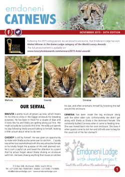 Nov 2015 - Emdoneni Lodge