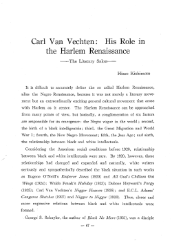 Carl Van Vechten : His Role in the Harlem Renaissance